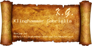 Klinghammer Gabriella névjegykártya